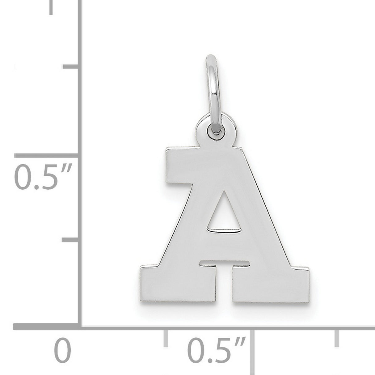 10k White Gold Initial Pendant with Block Letter A, Bold Modern Alphabet Charm for Women or Unisex