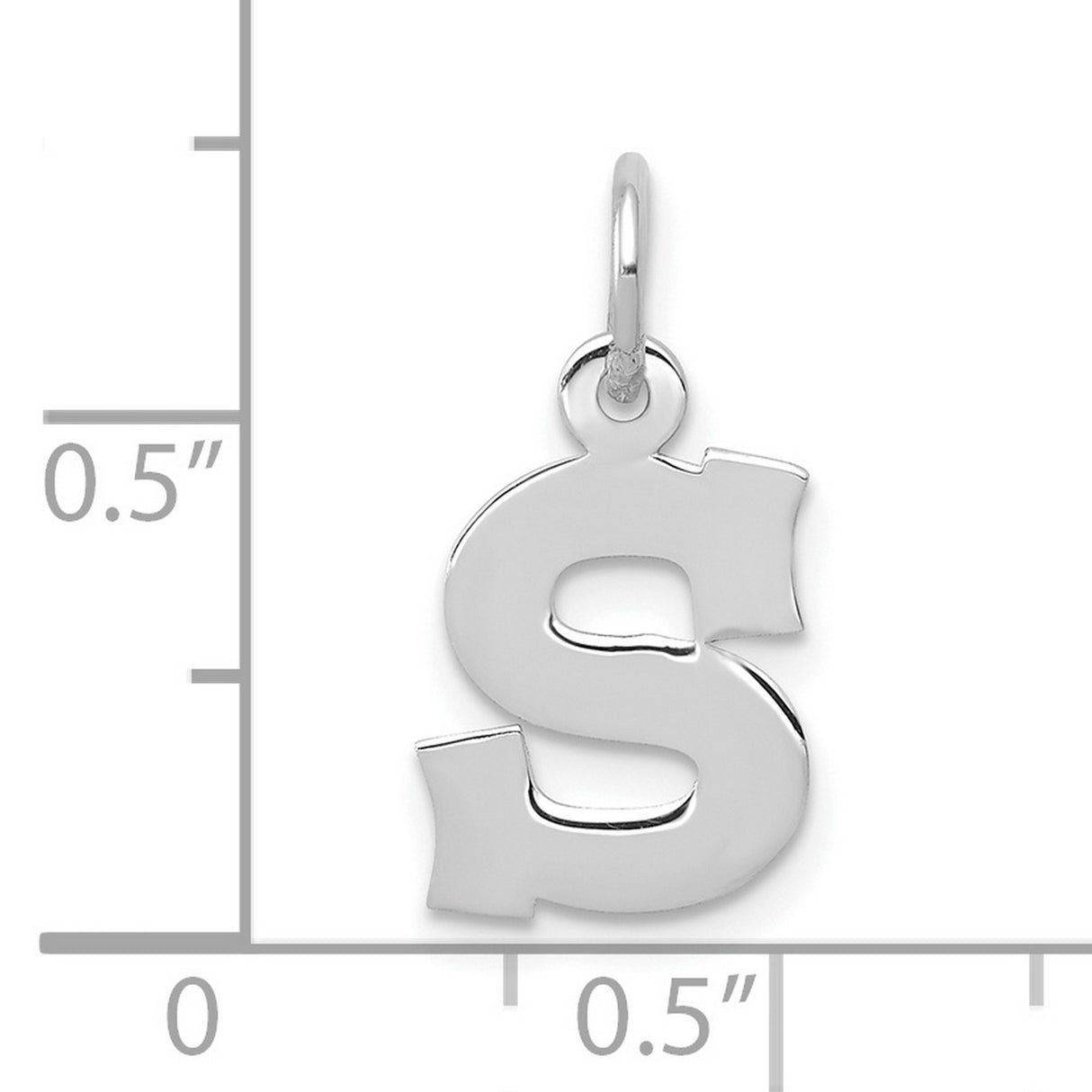 10k White Gold Dollar Sign Pendant, Polished Hip Hop Statement Charm for Men and Women