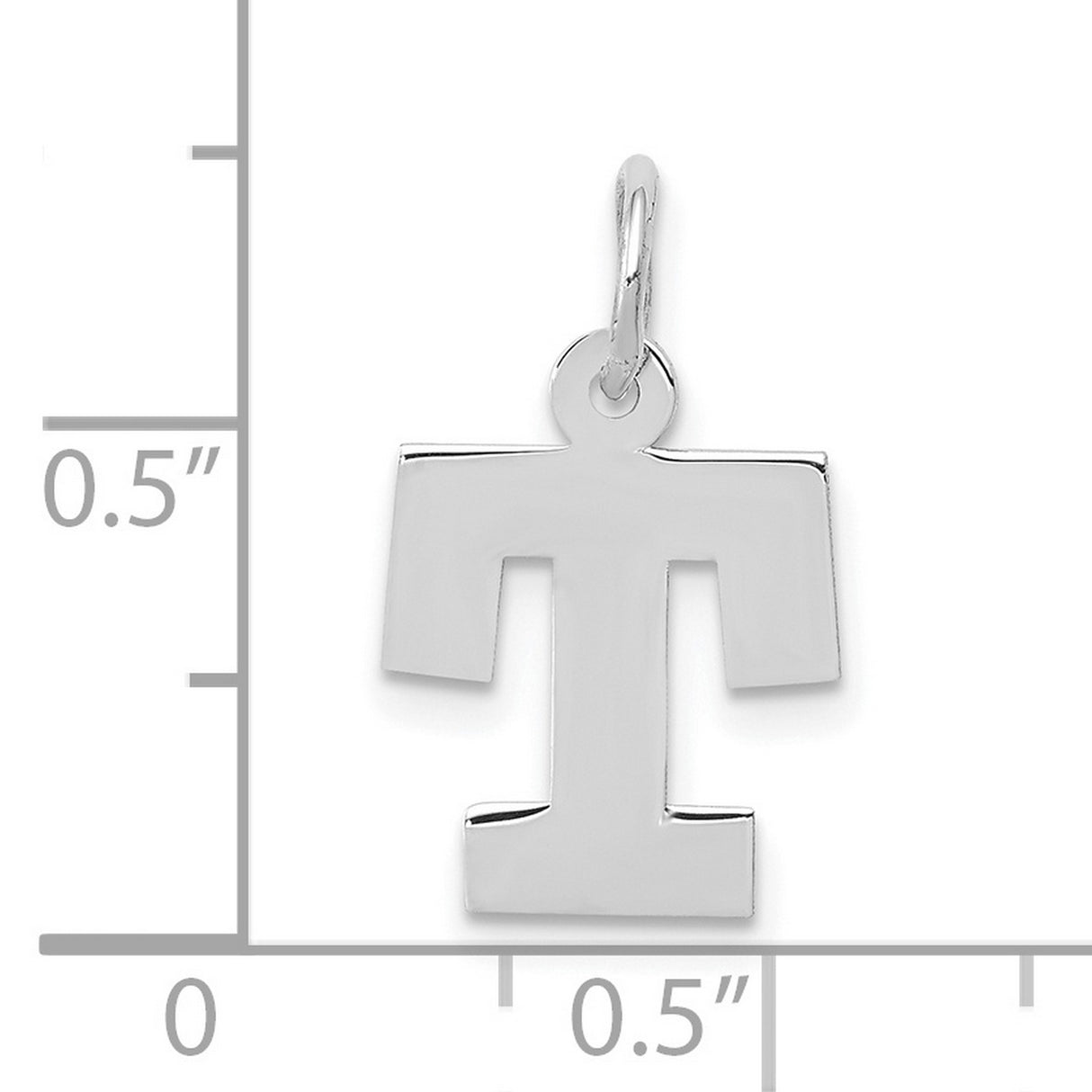 10k White Gold Tau Cross Pendant, Polished Christian Symbol of Faith for Women or Unisex Wear