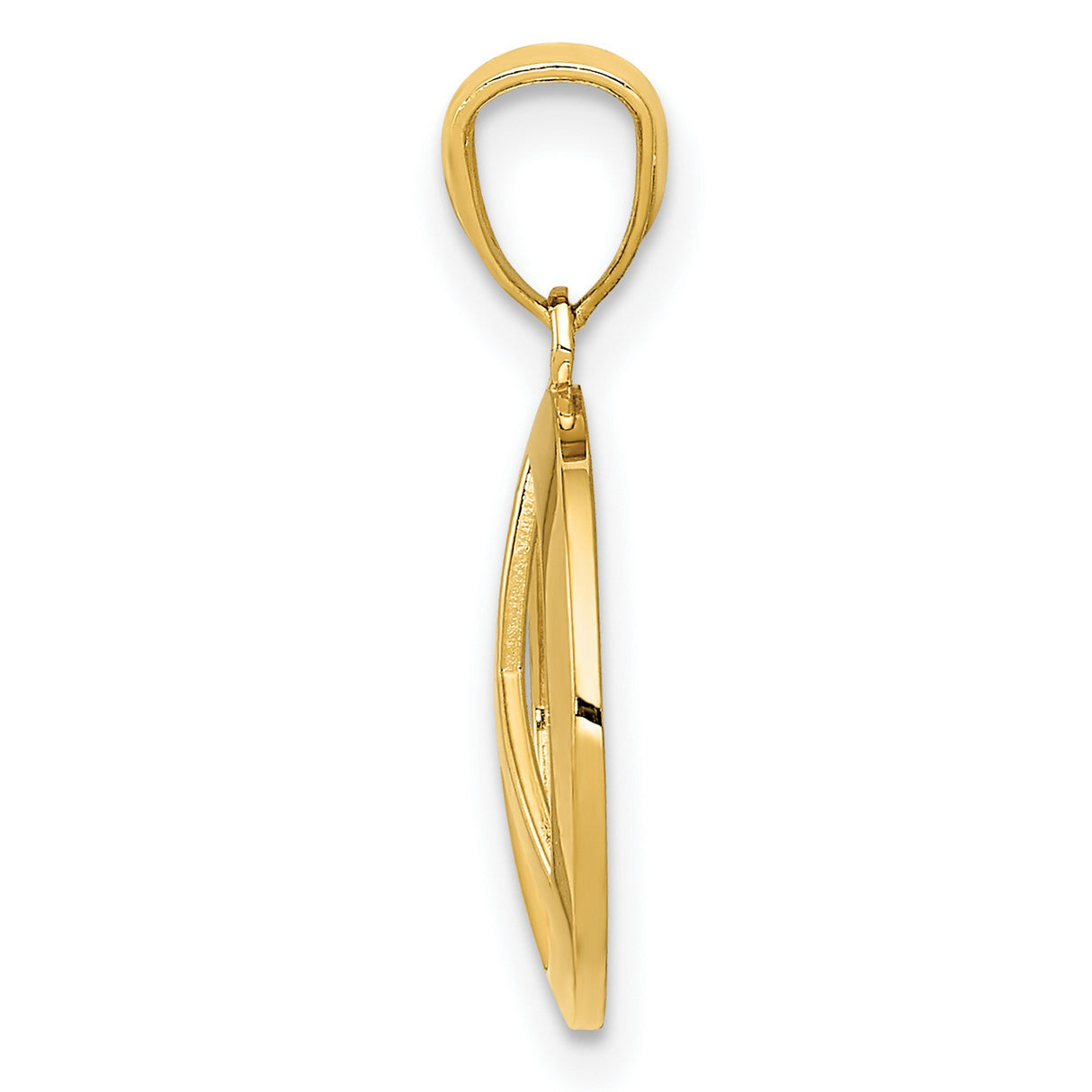 10k Yellow Gold Peace Sign Pendant with Openwork Design, Unisex Harmony Symbol Charm