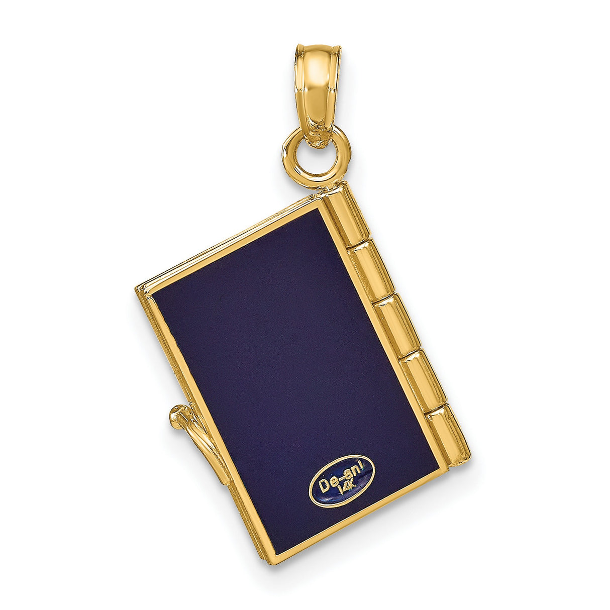 10k Yellow Gold Passport Pendant with U.S. Seal, Enamel Travel Charm, Citizenship and Patriotism Theme