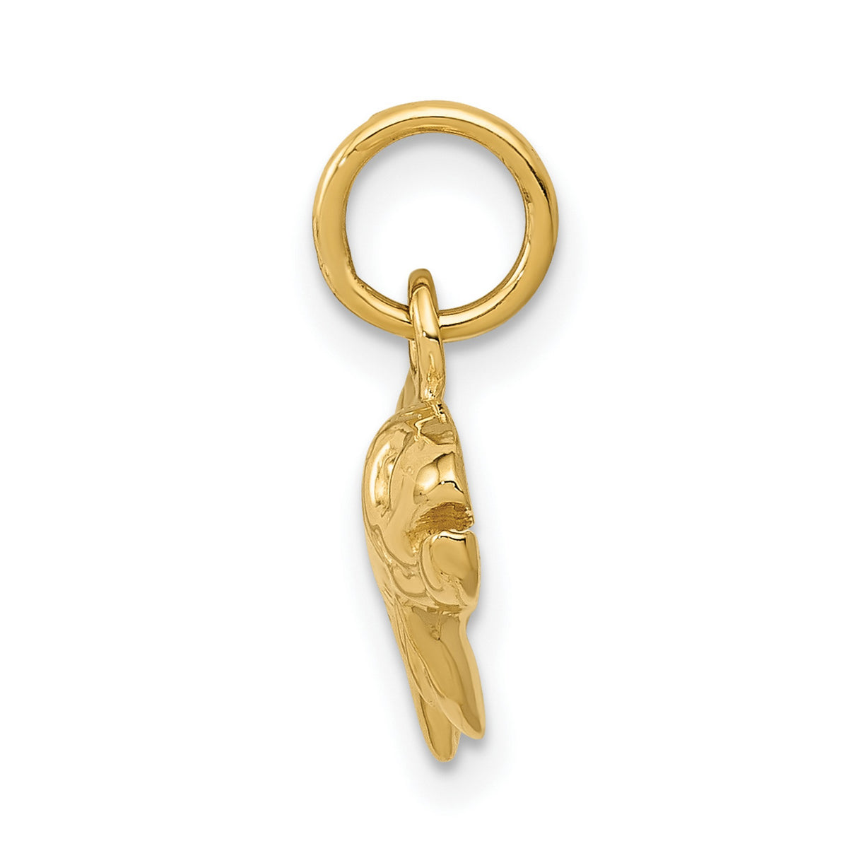 10k Yellow Gold Fish Pendant Charm with Detailed Scales and Ichthys Symbol