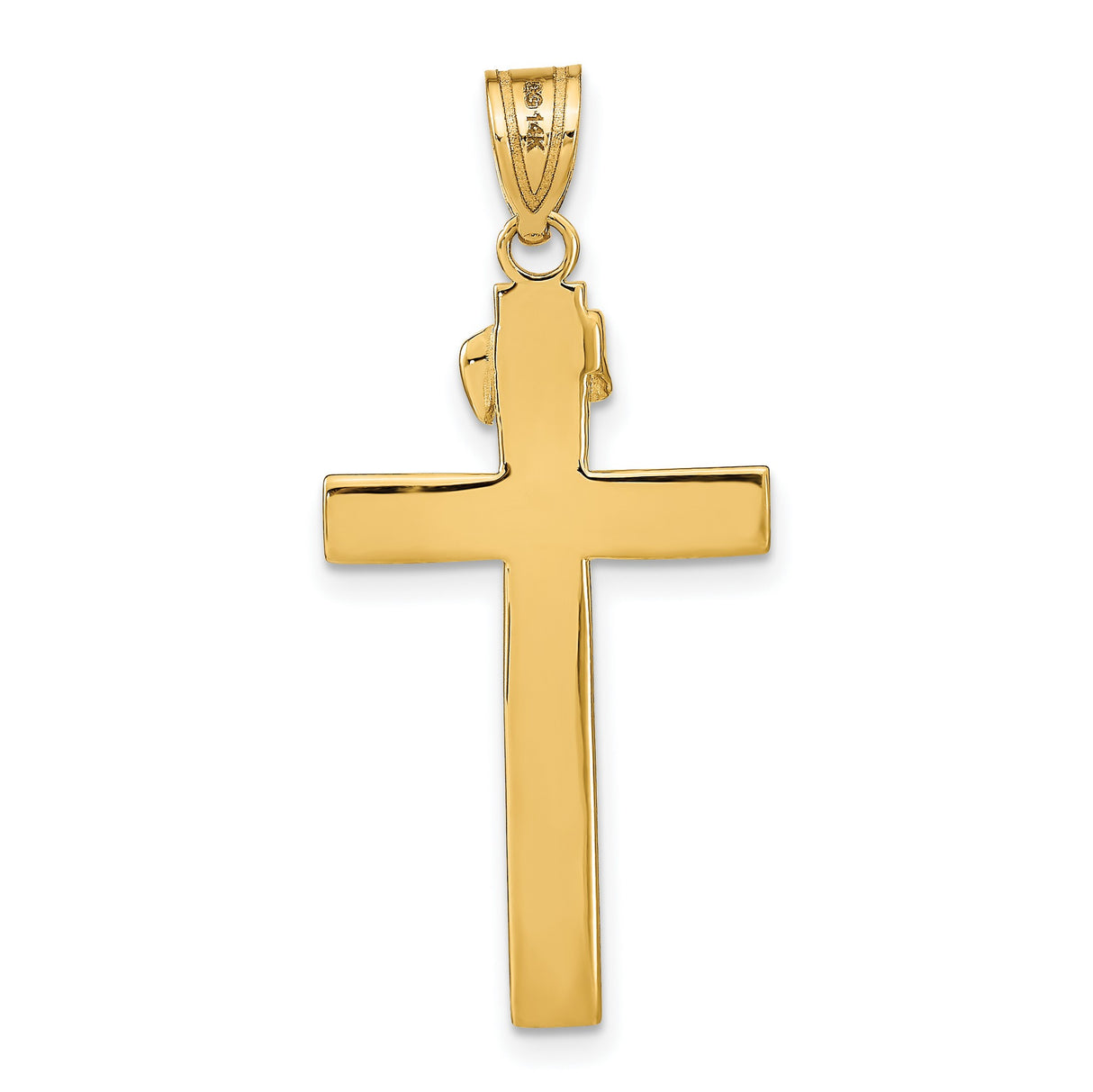 10k Yellow Gold Crucifix Cross Pendant with INRI Inscription, Religious Christian Jewelry
