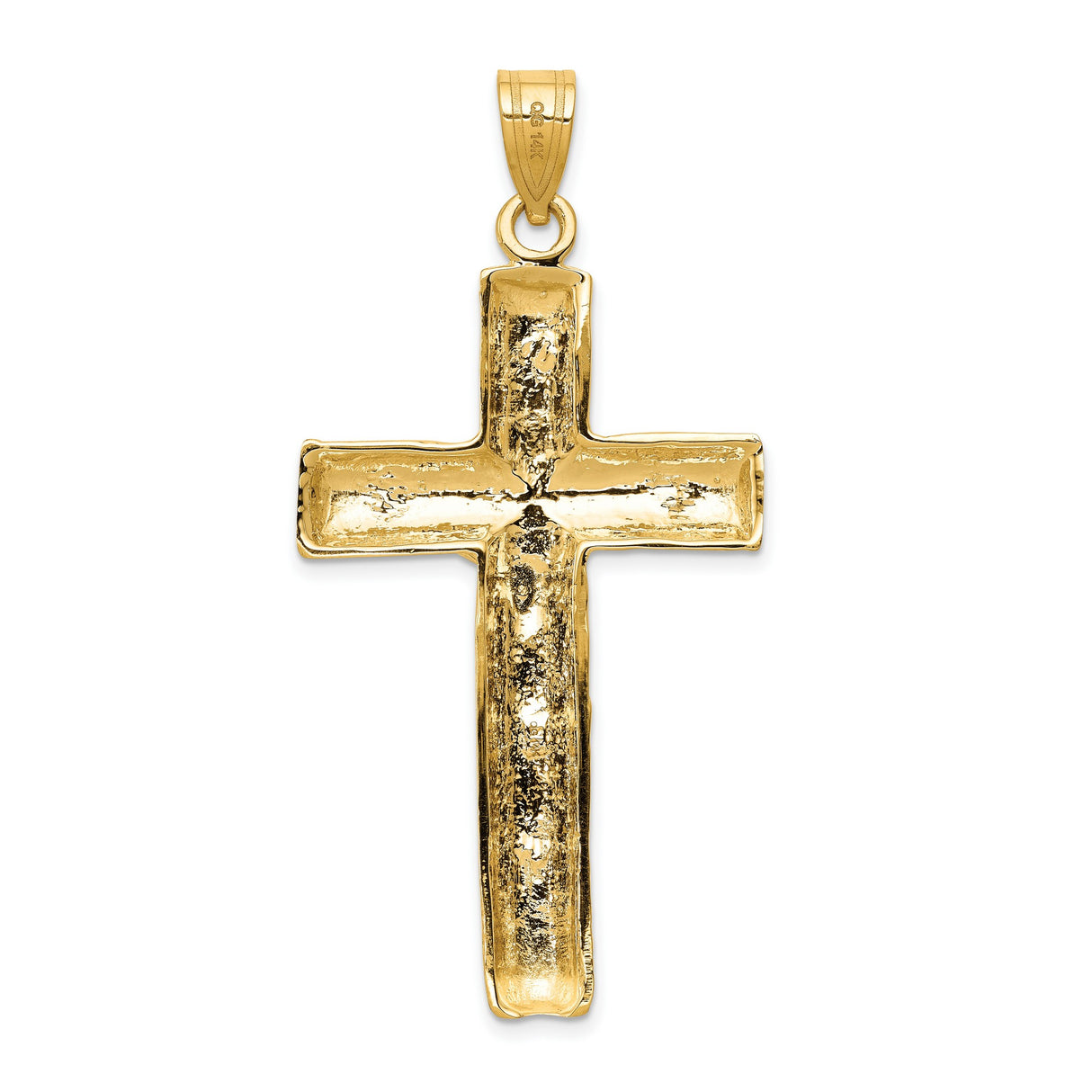 10k Yellow Gold Crucifix Cross Pendant with Dimensional Christ Design for Men and Women