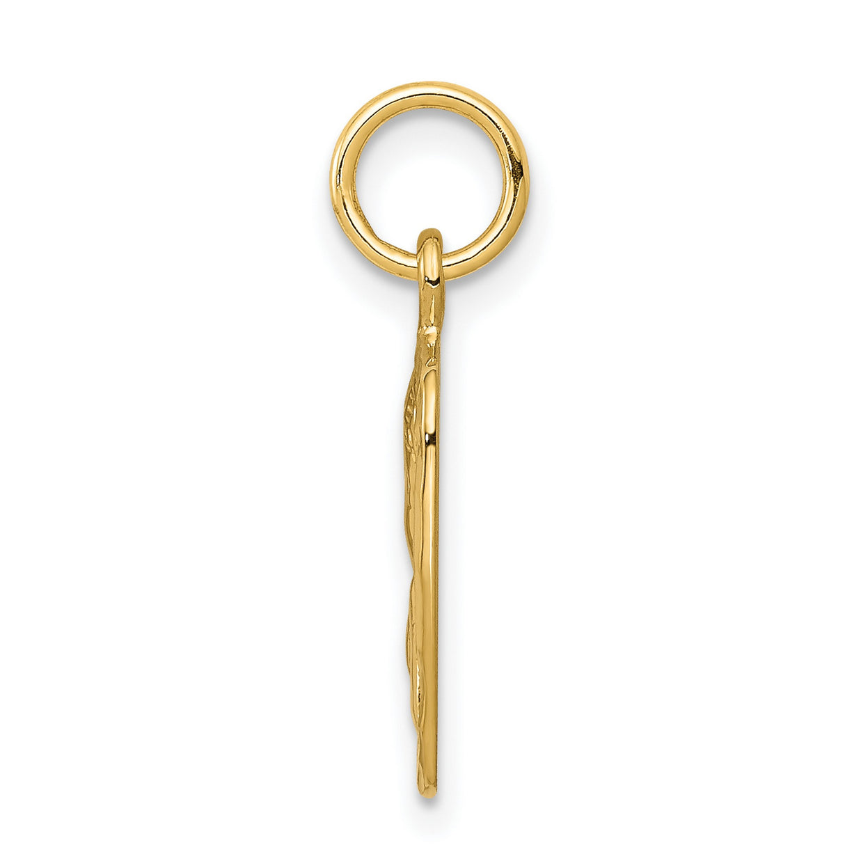 10k Yellow Gold Praying Angel Pendant, Christian Religious Charm for Women or Unisex Wear