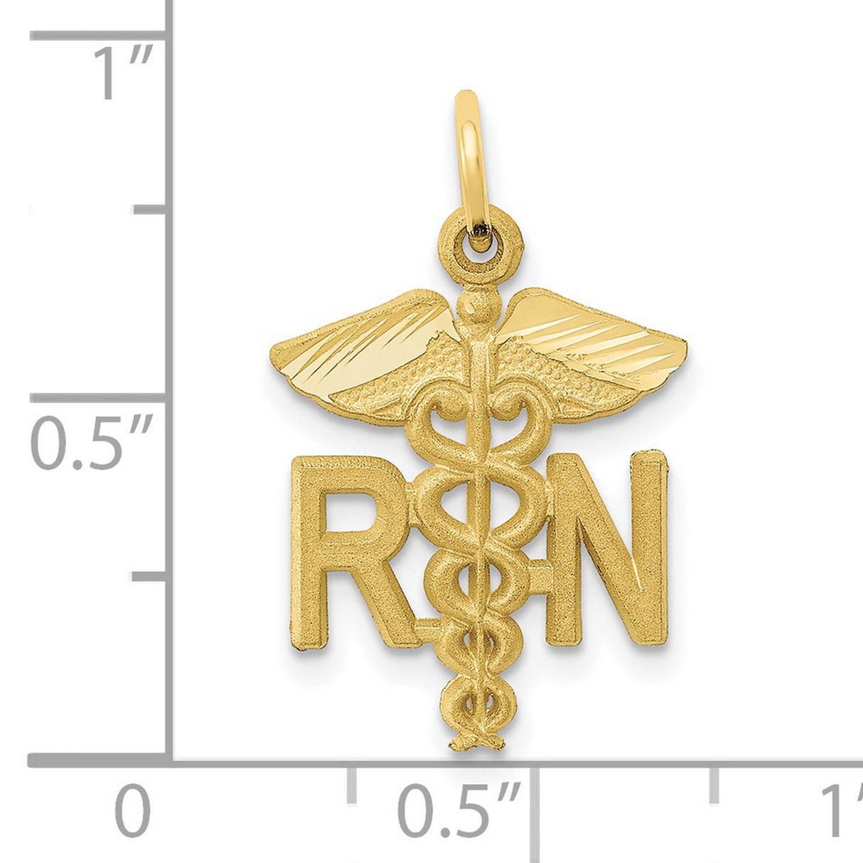 Nurse Charm Pendant in Real 10k Yellow Gold