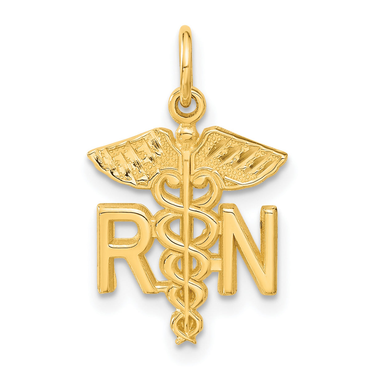 Nurse Charm Pendant in Real 10k Yellow Gold