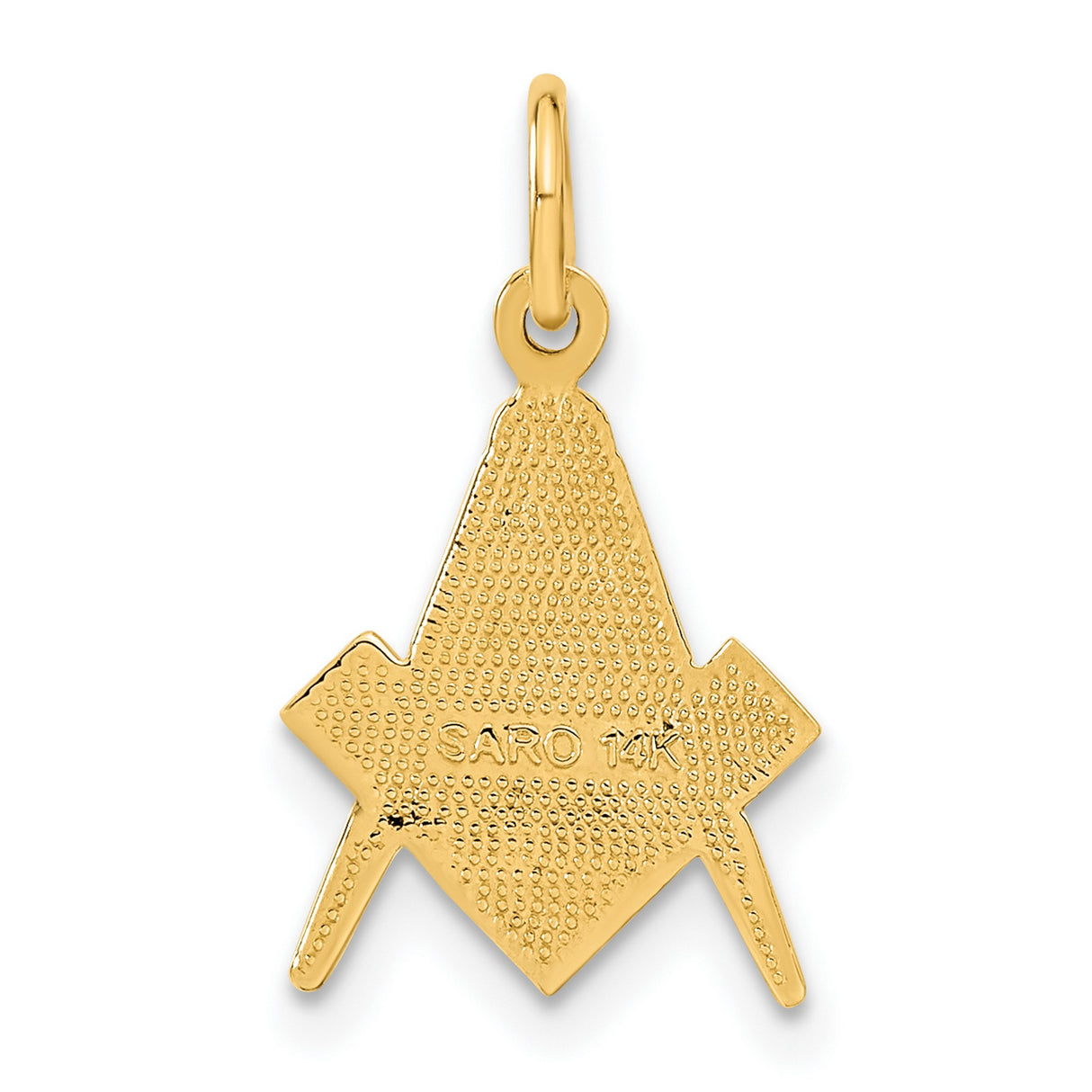 10k Yellow Gold Masonic Pendant with Square and Compasses G Symbol, Freemason Emblem for Men