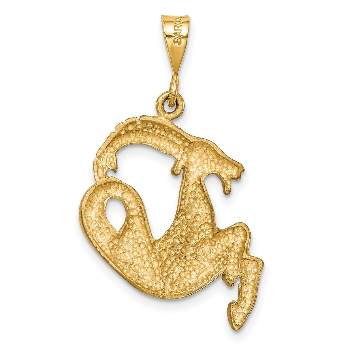 10k Yellow Gold Capricorn Zodiac Pendant, Sea-Goat Astrology Symbol Charm