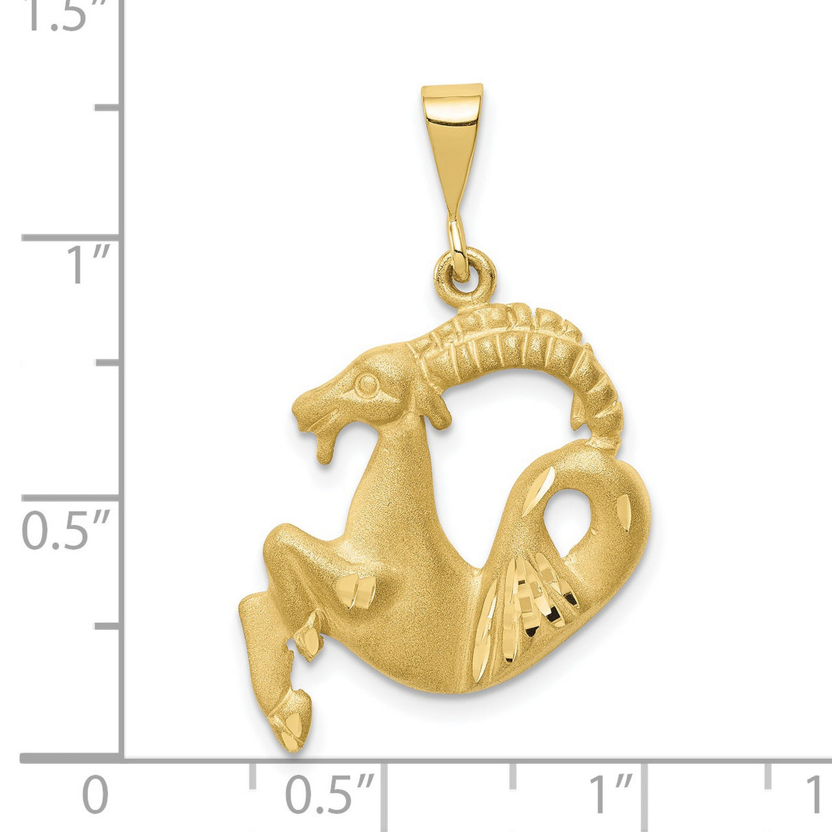 10k Yellow Gold Capricorn Zodiac Pendant, Sea-Goat Astrology Symbol Charm