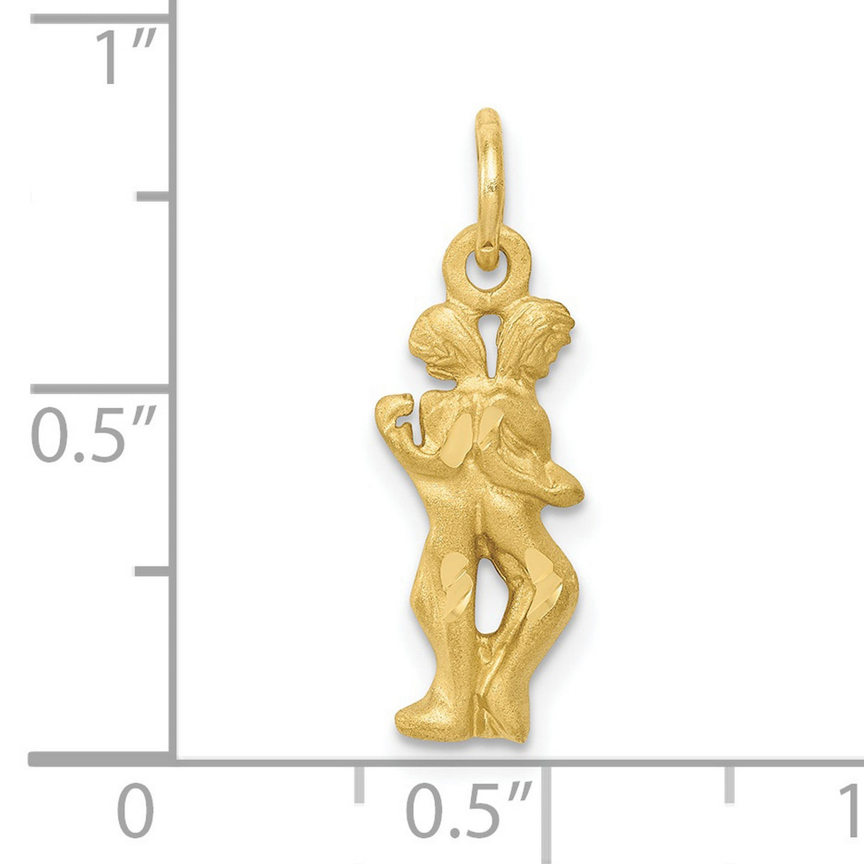 10k Yellow Gold Gemini Pendant with Twin Figures, Zodiac Sign Astrology Charm