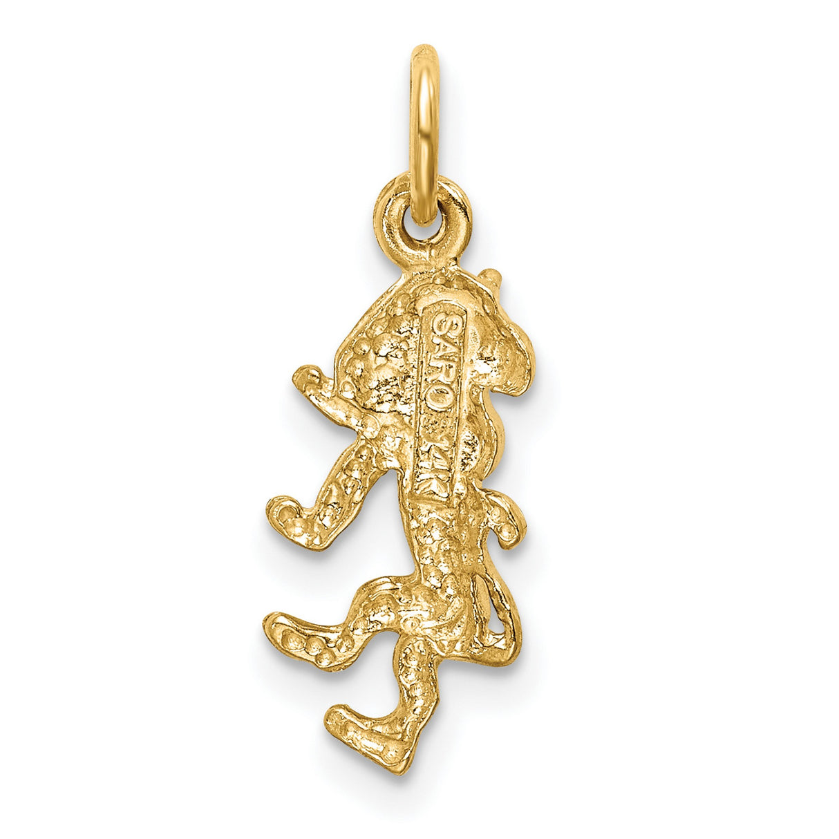10k Yellow Gold Lion Pendant, Heraldic Upright Crest Design for Men and Unisex Wear