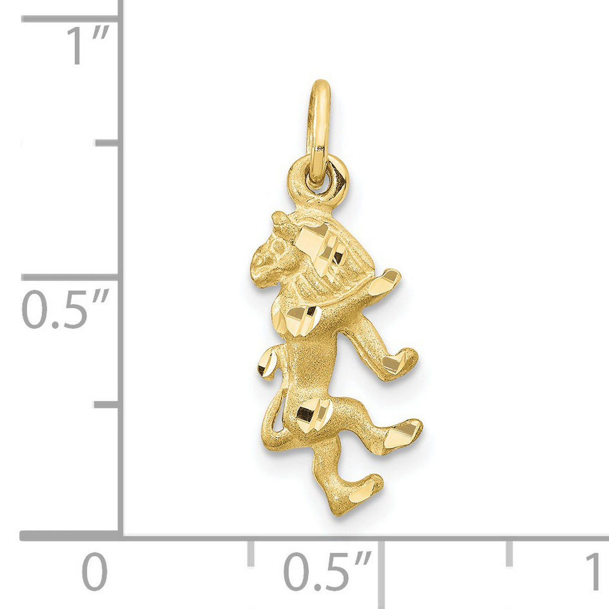 10k Yellow Gold Lion Pendant, Heraldic Upright Crest Design for Men and Unisex Wear
