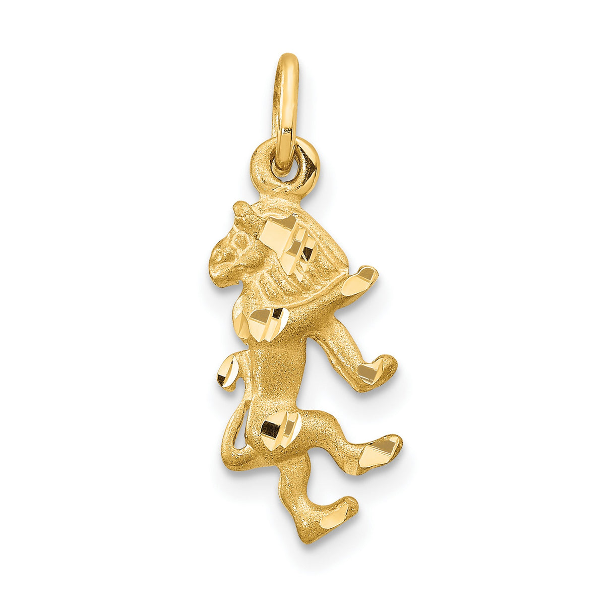 10k Yellow Gold Lion Pendant, Heraldic Upright Crest Design for Men and Unisex Wear