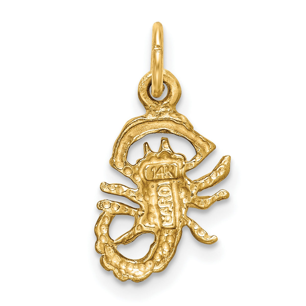 10k Yellow Gold Scorpion Pendant with Detailed Design, Symbol of Strength and Protection
