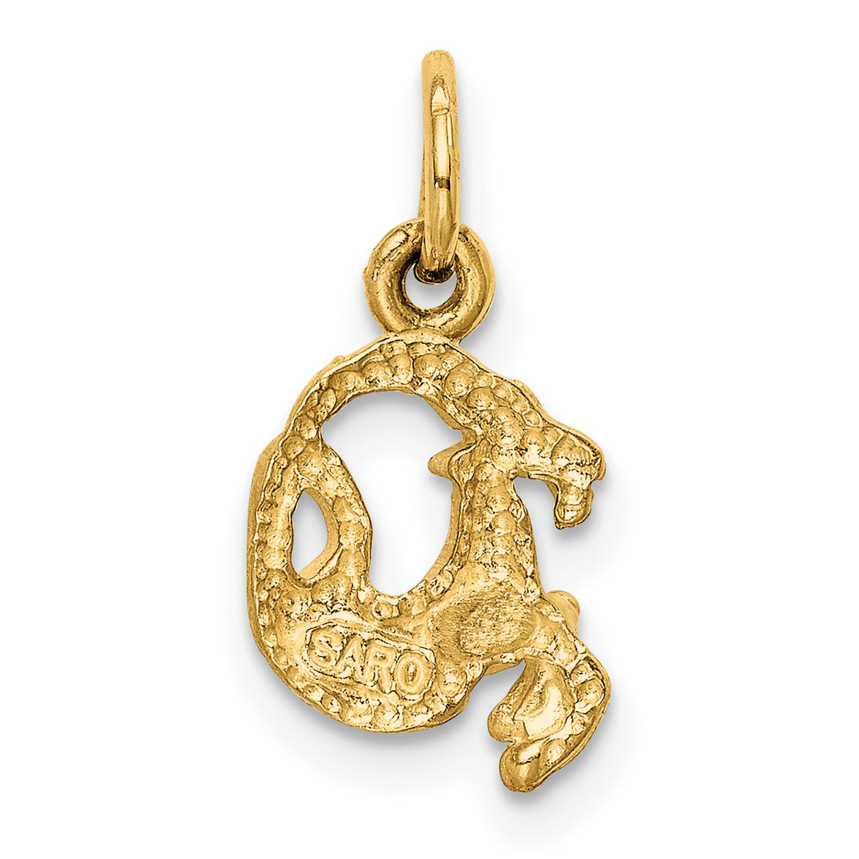 10k Yellow Gold Capricorn Zodiac Pendant with Detailed Astrological Symbol for Men or Women
