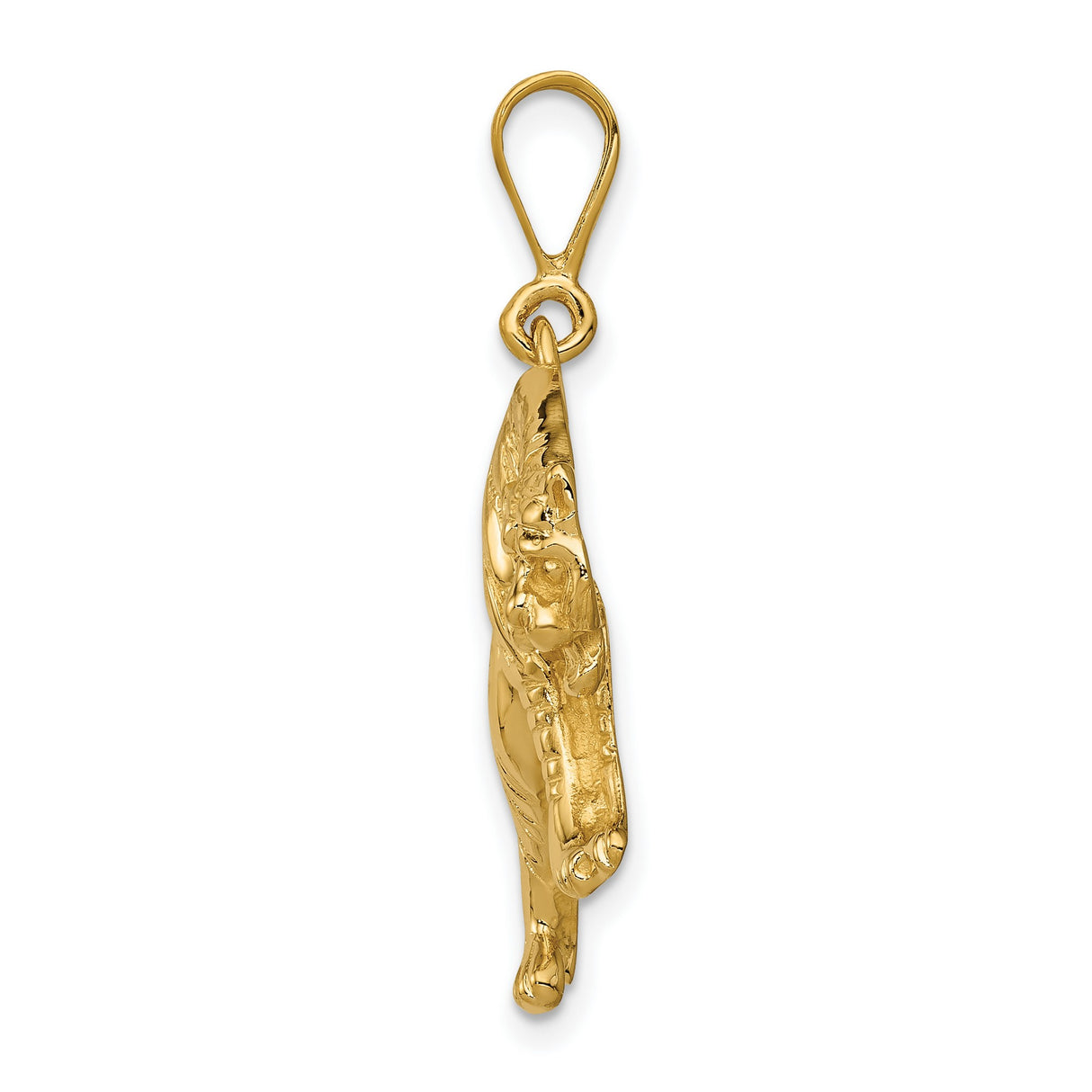 10k Yellow Gold Walking Tiger Pendant, Bold Jungle Cat Design for Men or Unisex