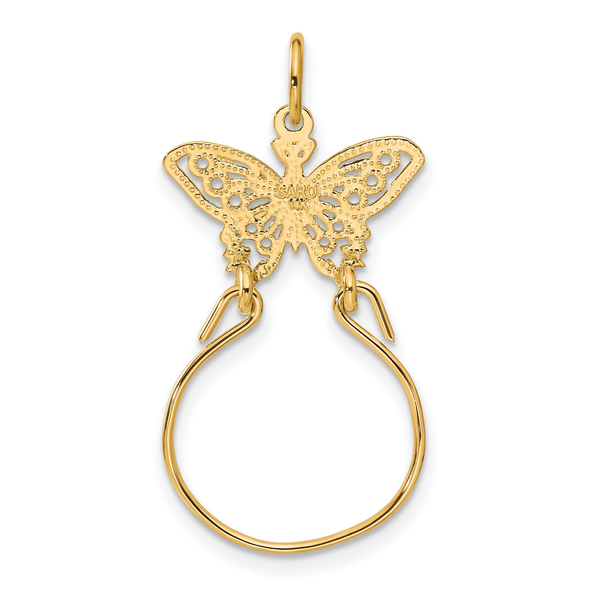 10k Yellow Gold Butterfly Hoop Earrings, Lightweight Dangle Style, Nature-Inspired Design for Women