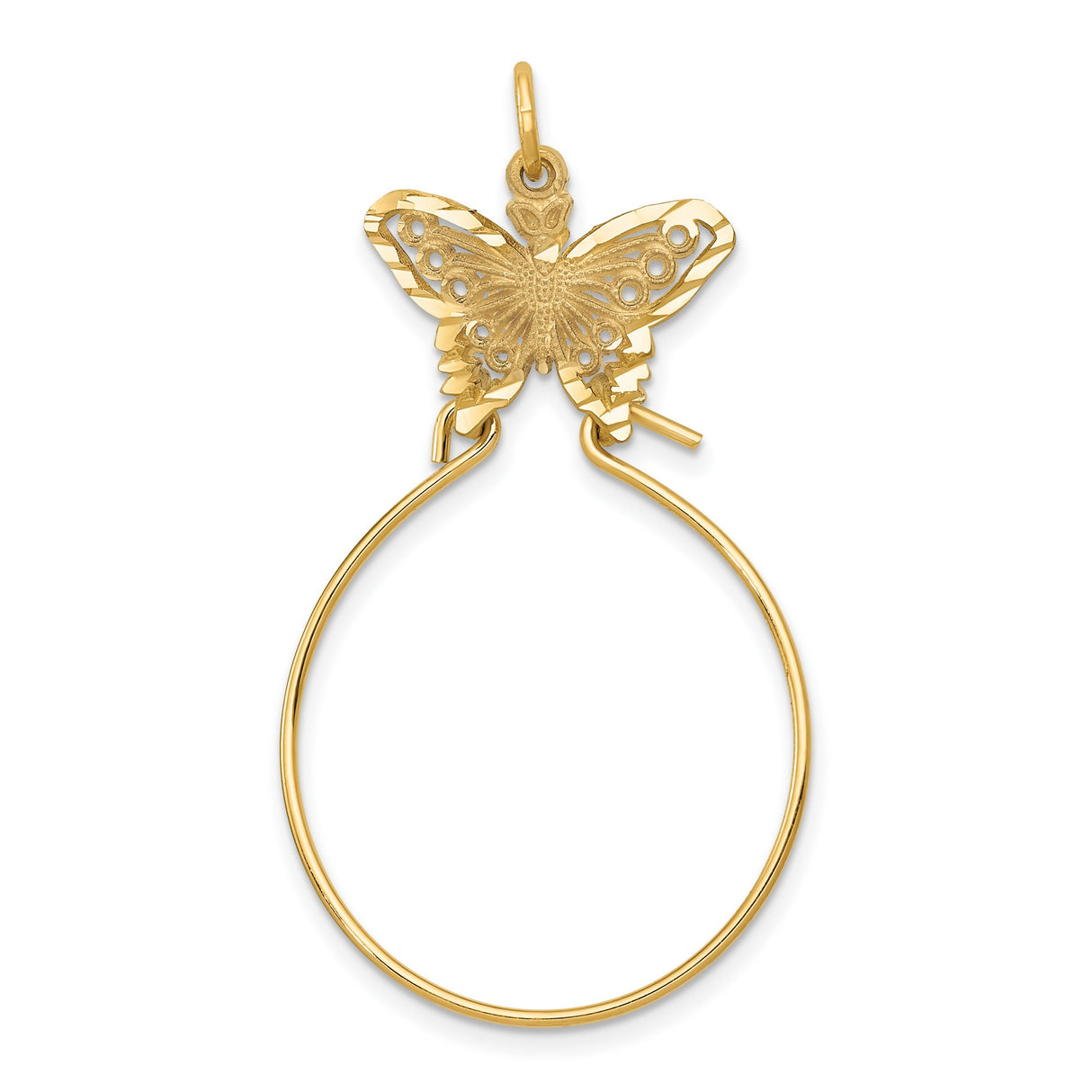 10k Yellow Gold Butterfly Hoop Earrings, Lightweight Dangle Style, Nature-Inspired Design for Women