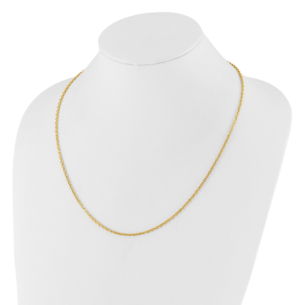 14K Yellow Gold 2.5 mm Polished Chain Necklace detail view