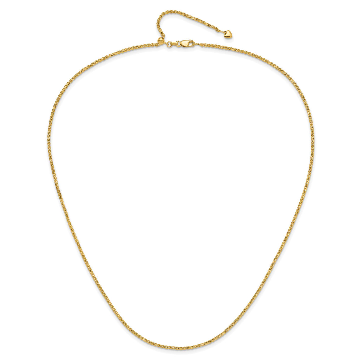 14K Yellow Gold 1.6 mm Polished Chain Necklace alternate angle