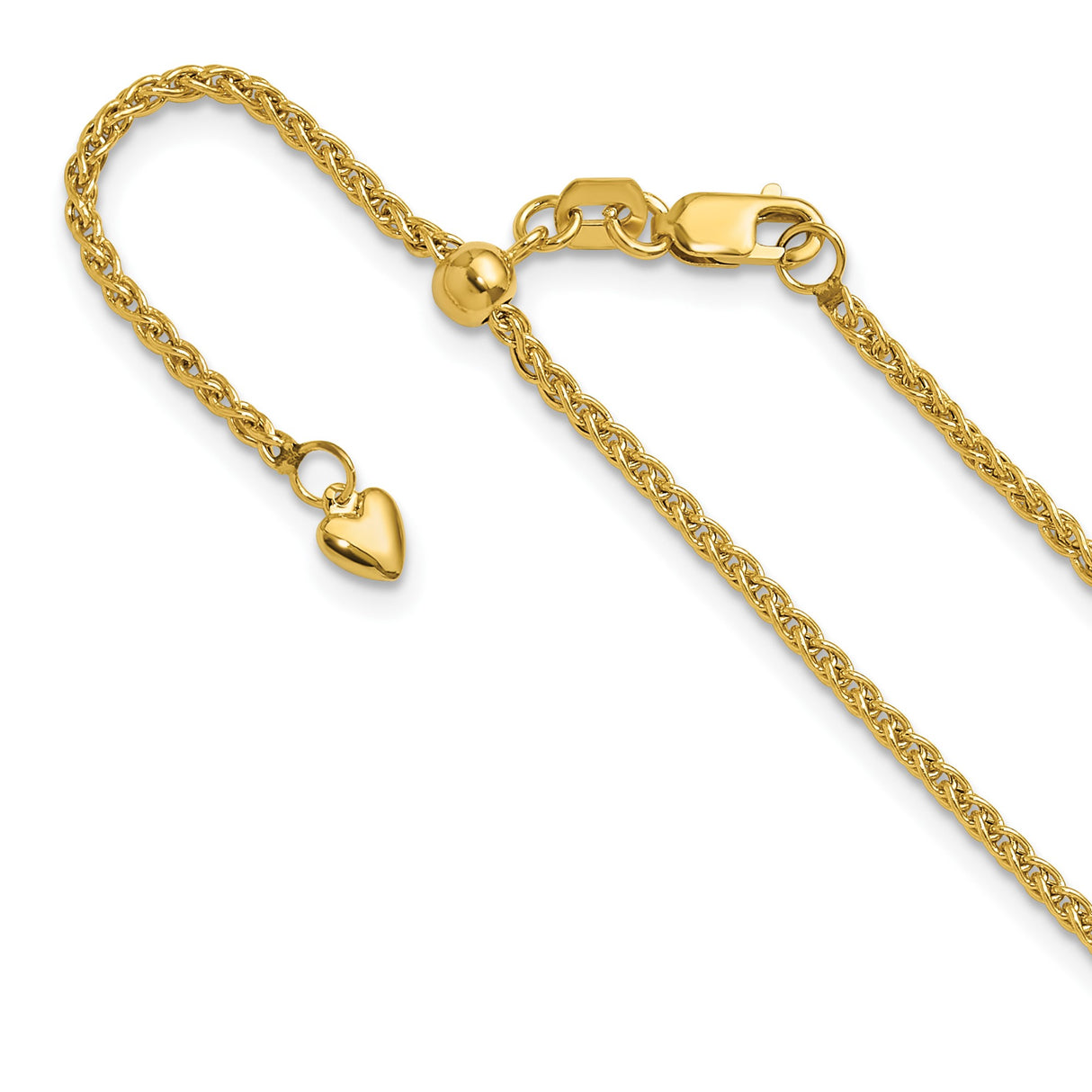 14K Yellow Gold 1.6 mm Polished Chain Necklace detail view