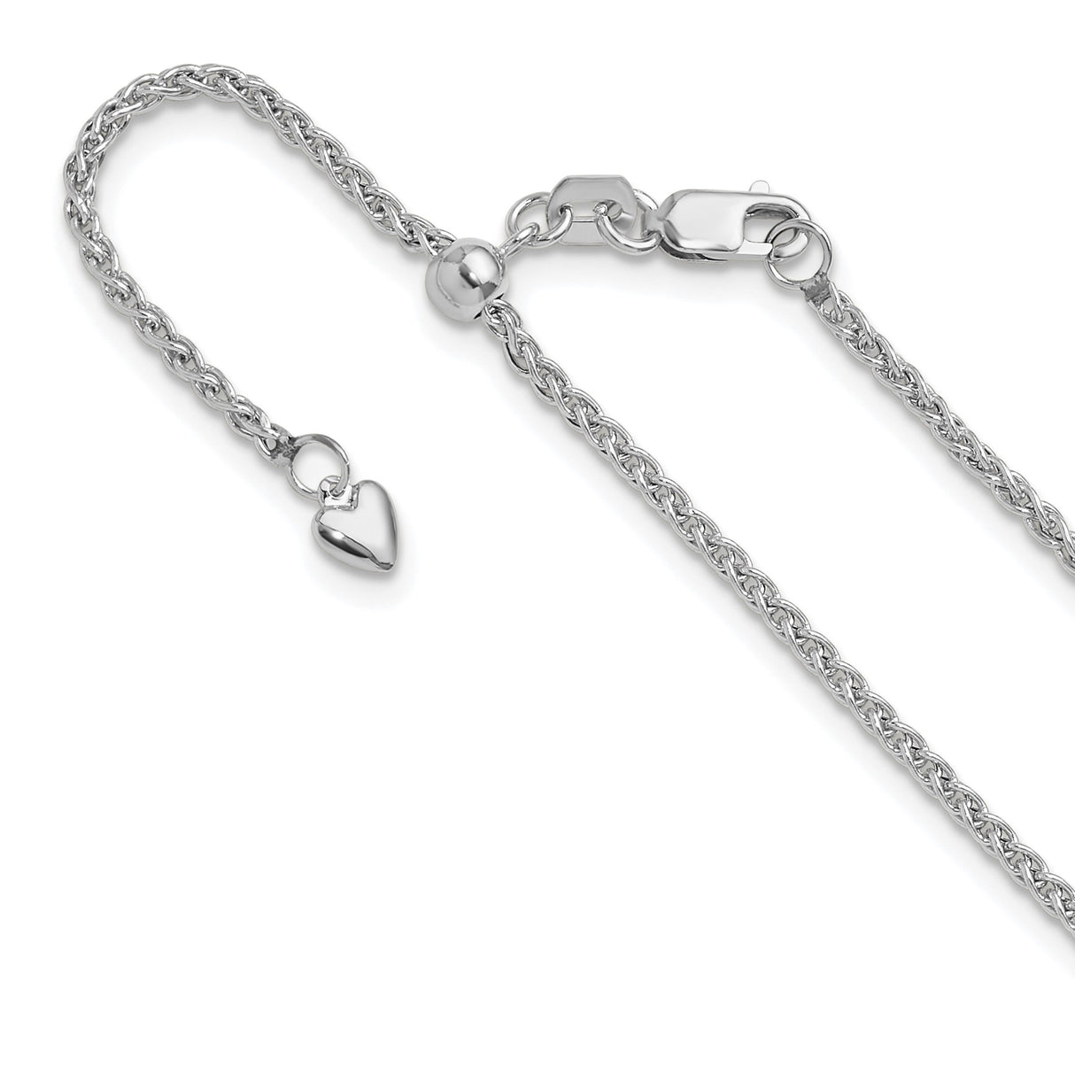 14K White Gold 1.6 mm Polished Chain Necklace detail view