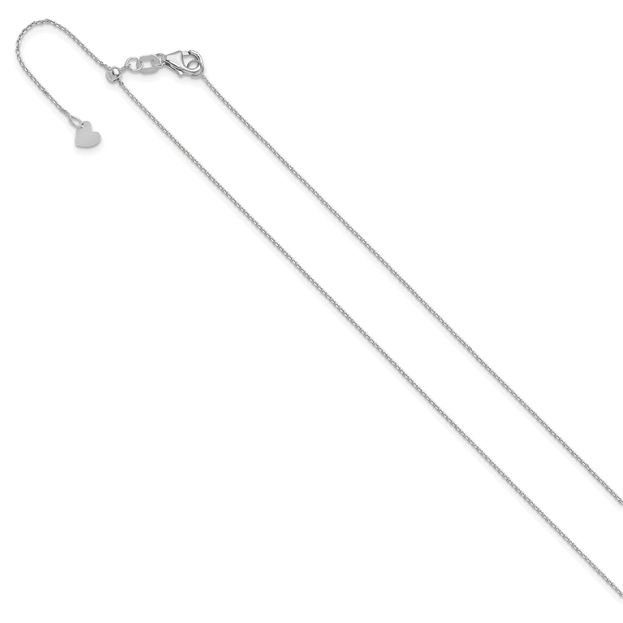 14K White Gold 1 mm Polished Chain Necklace