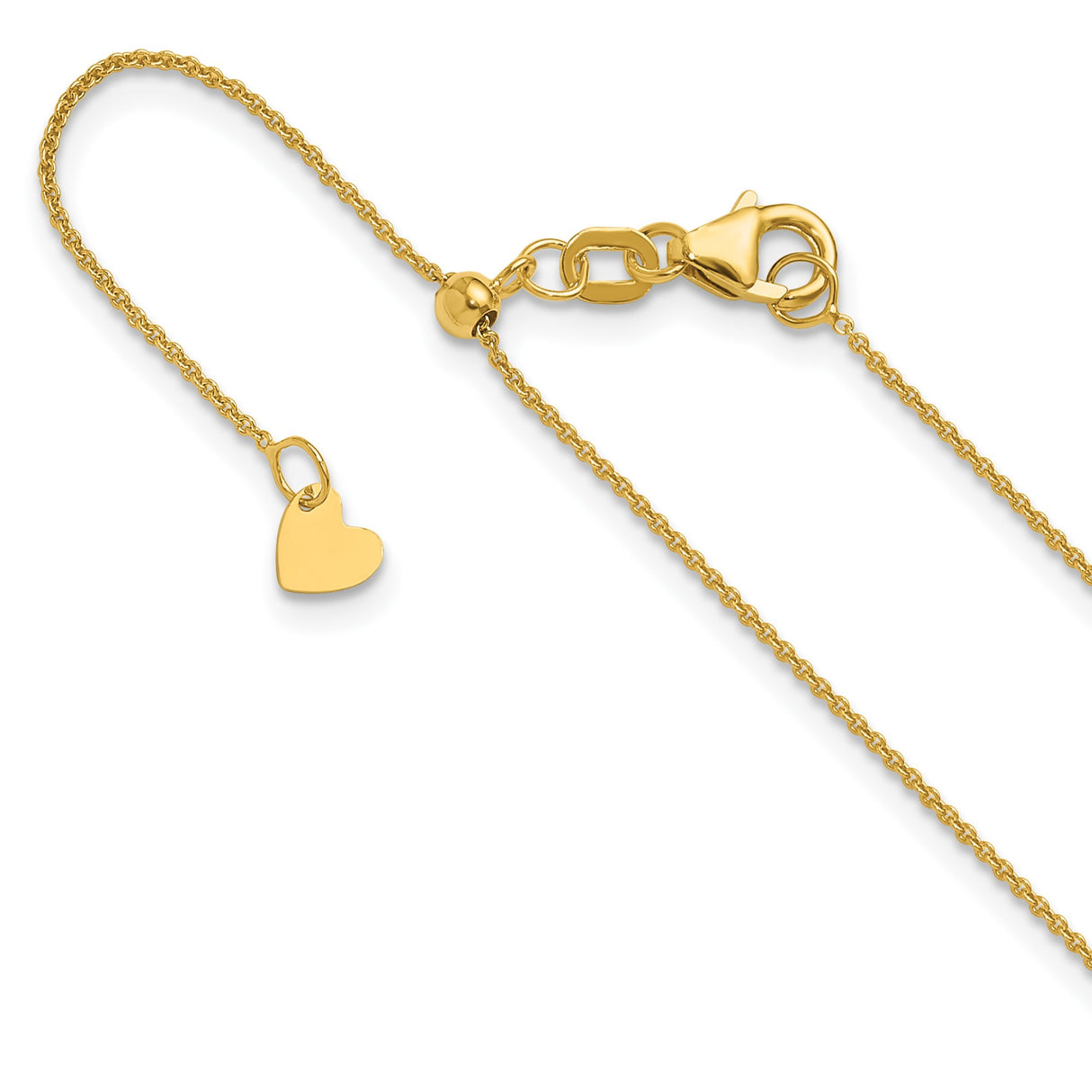 14K Yellow Gold 0.7 mm Polished Chain Necklace detail view