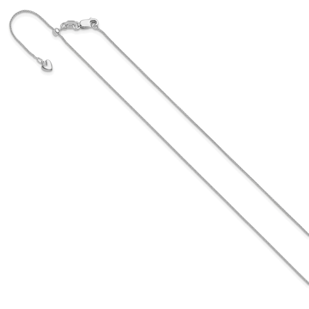 14K White Gold 0.85 mm Polished Chain Necklace