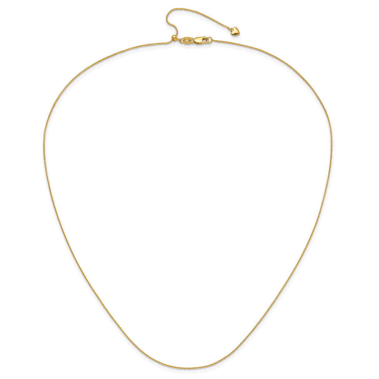 14K Yellow Gold 0.8 mm Polished Chain Necklace alternate angle