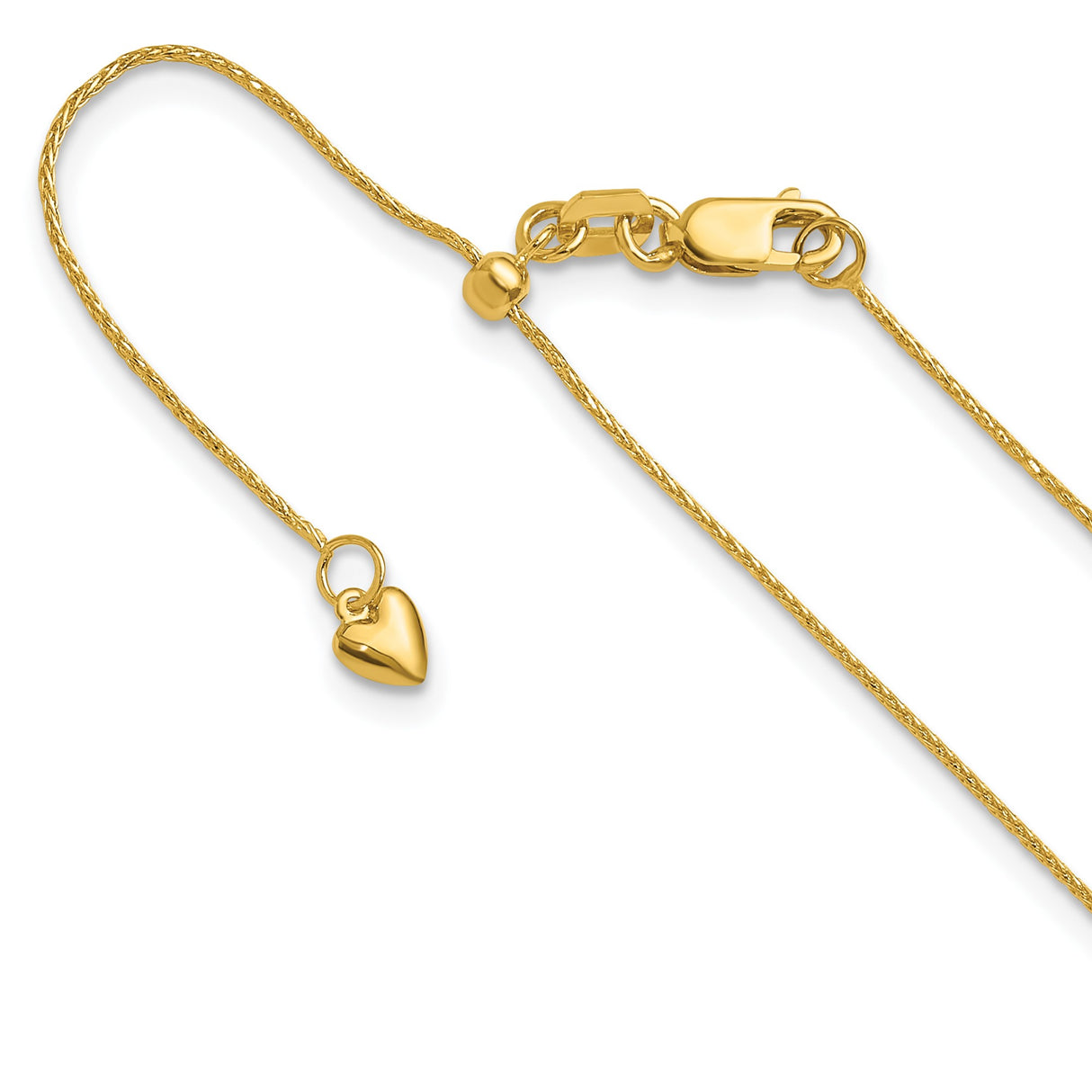 14K Yellow Gold 0.8 mm Polished Chain Necklace detail view