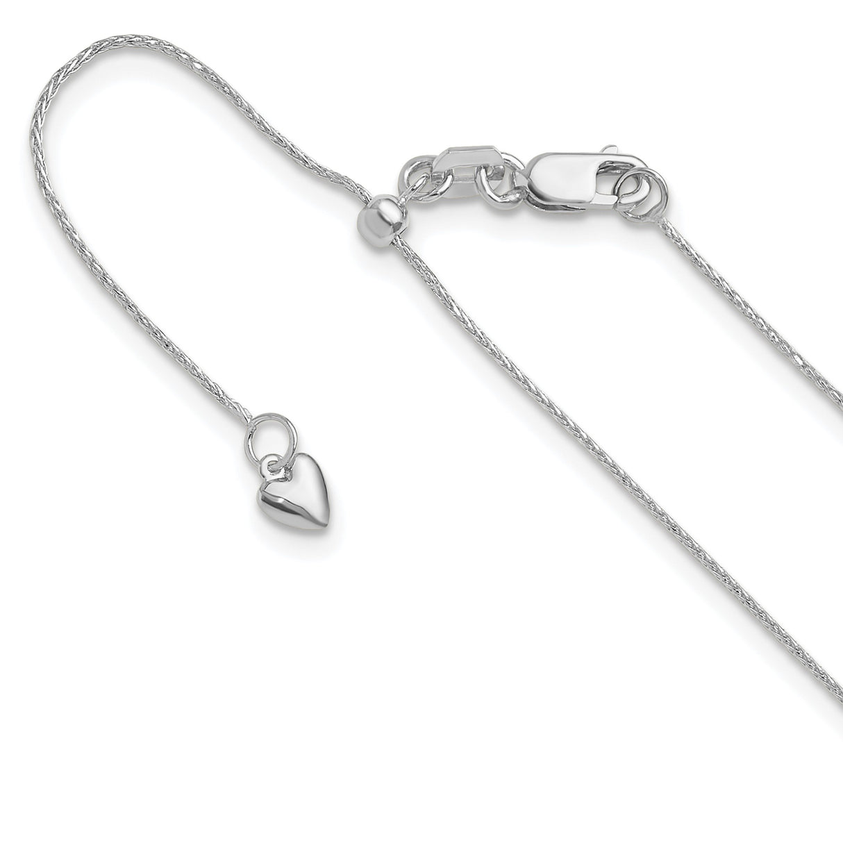 14K White Gold 0.8 mm Polished Chain Necklace detail view