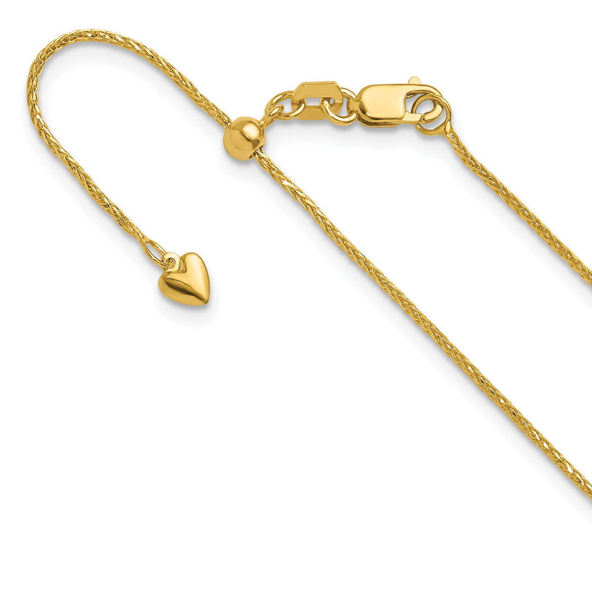14K Yellow Gold 0.95 mm Polished Chain Necklace detail view
