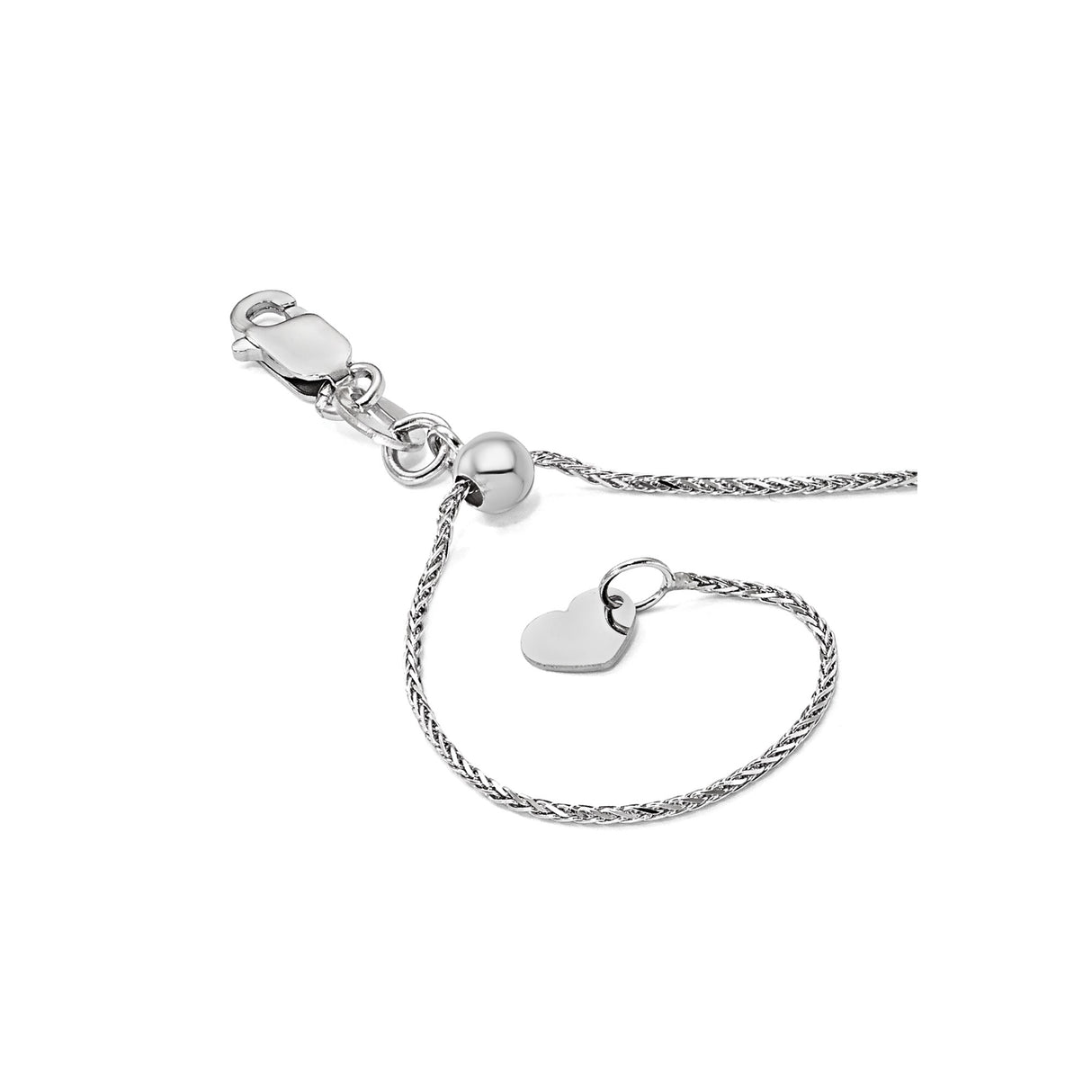 14K White Gold 0.95 mm Polished Chain Necklace detail view