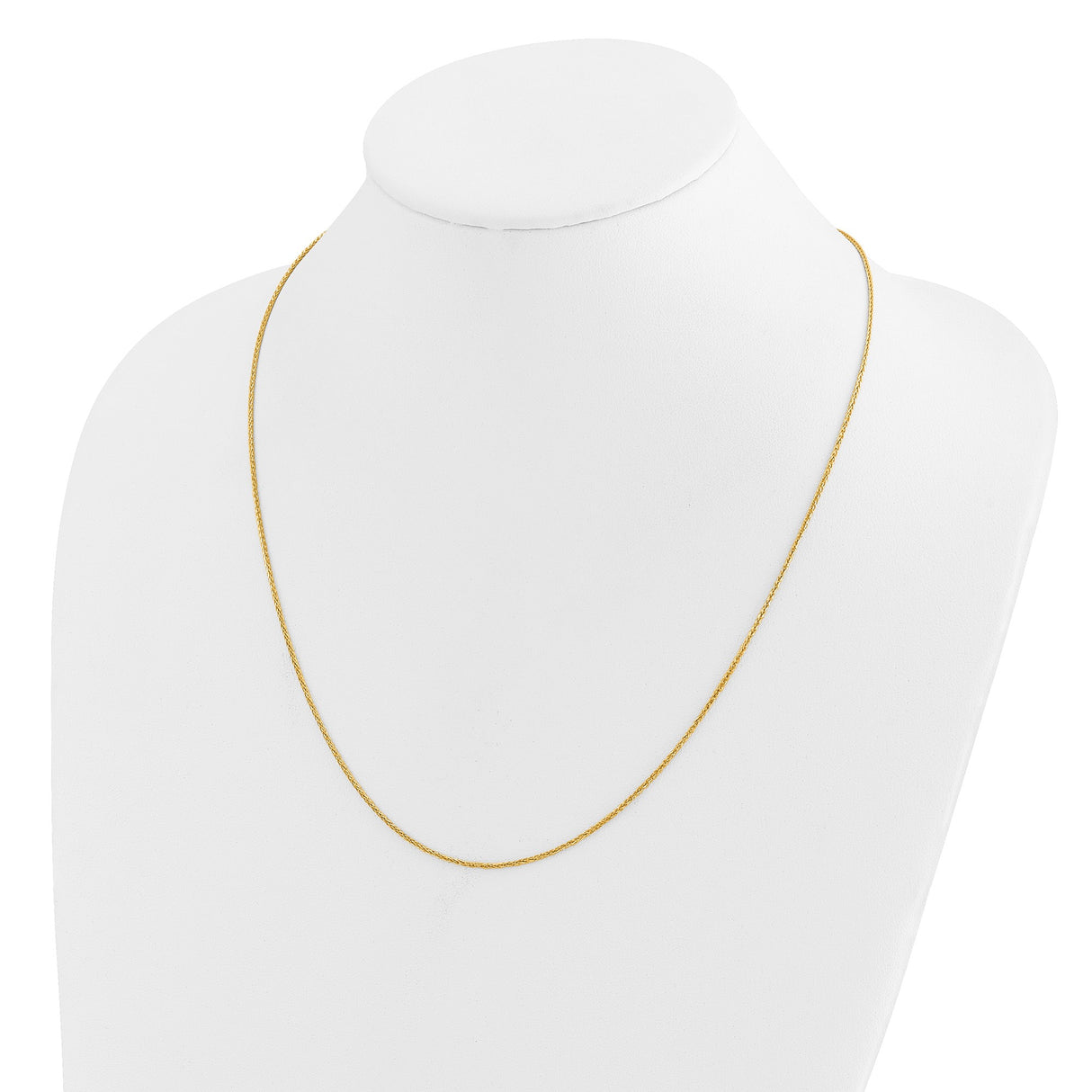 14K Yellow Gold 1.2 mm Polished Chain Necklace detail view