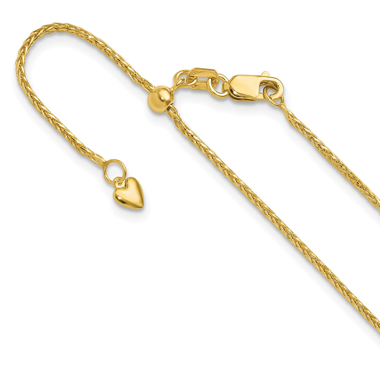 14K Yellow Gold 1.2 mm Polished Chain Necklace detail view