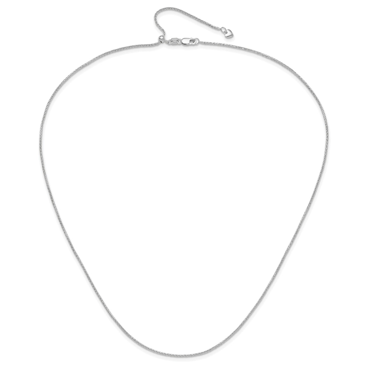 14K White Gold 1.2 mm Polished Chain Necklace alternate angle
