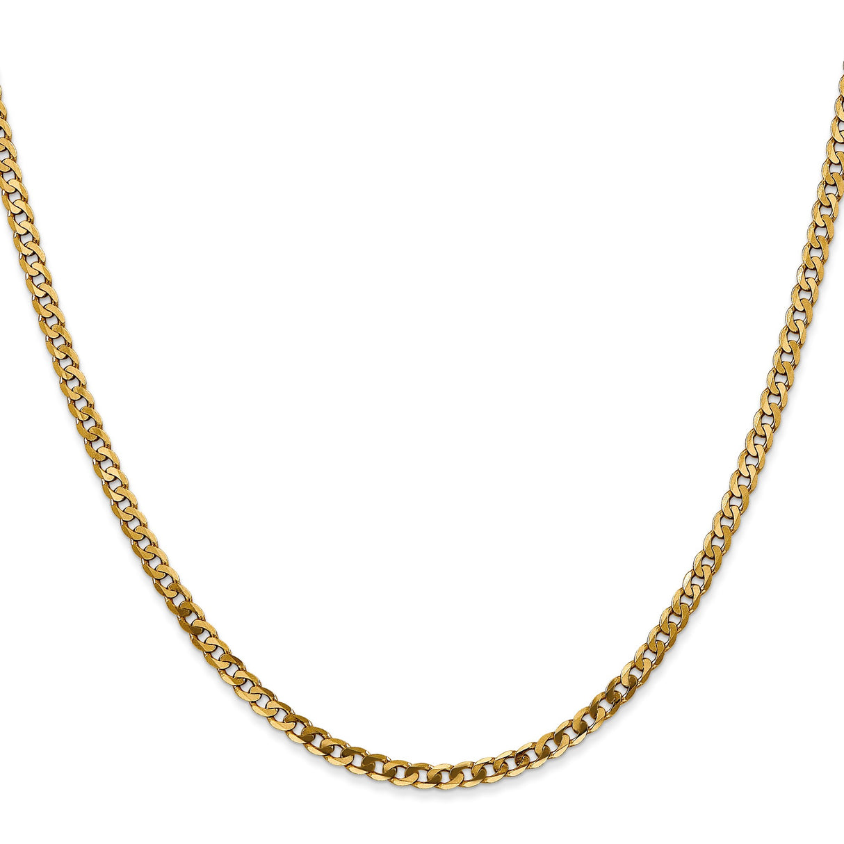 14K Yellow Gold 2.9 mm Curb Chain Necklace, Polished