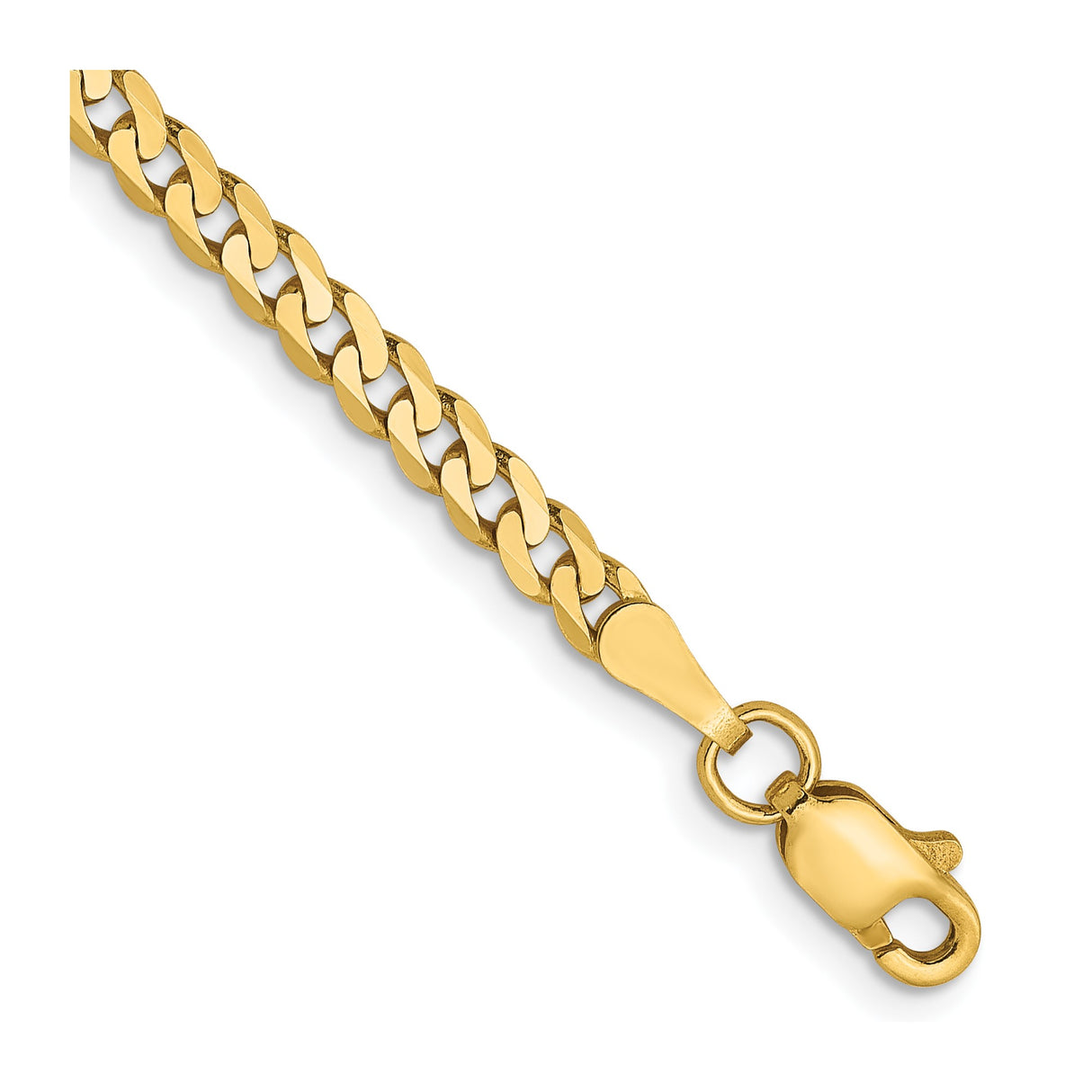 14K Yellow Gold 2.9 mm Curb Chain Bracelet, Polished