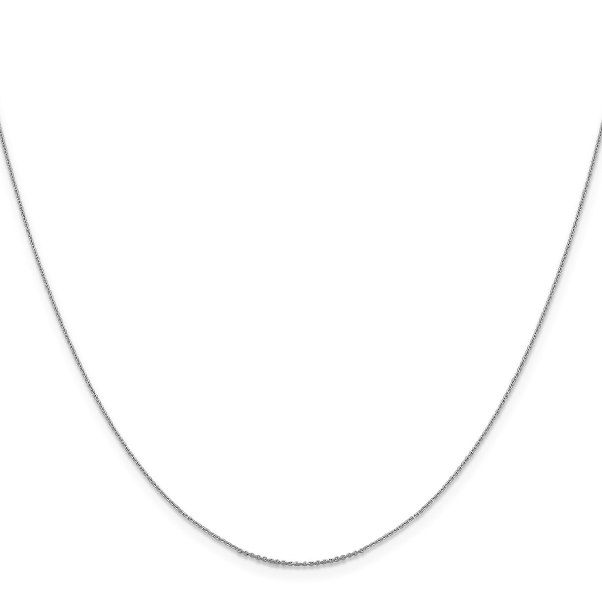 14K White Gold 0.85 mm Polished Chain Necklace, Solid