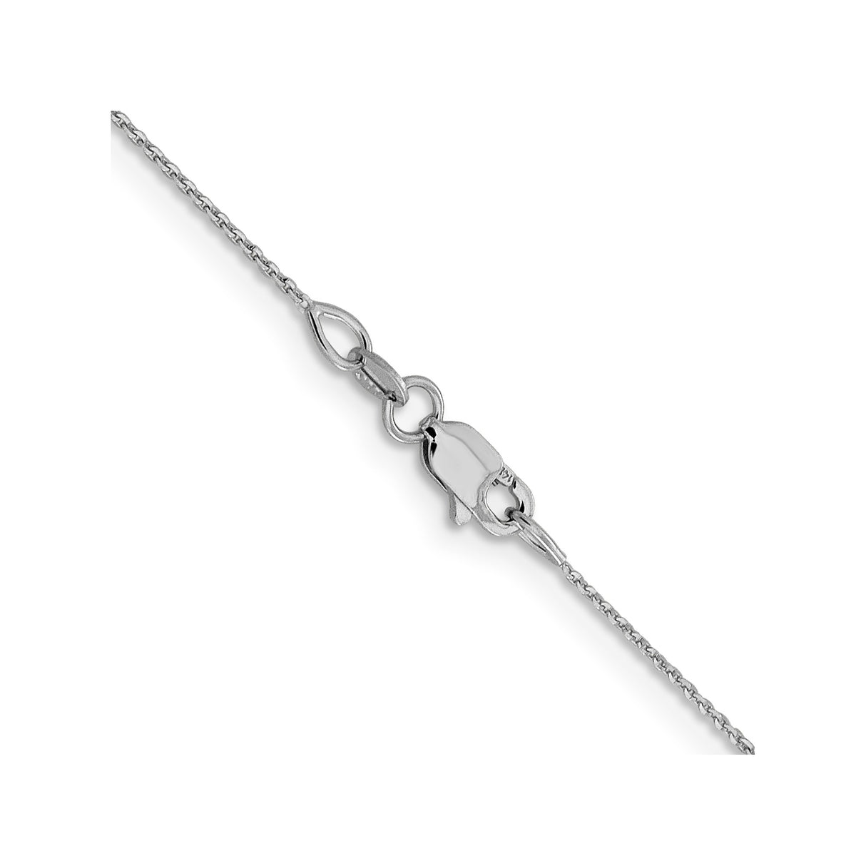14K White Gold 0.85 mm Polished Chain Necklace, Solid alternate angle