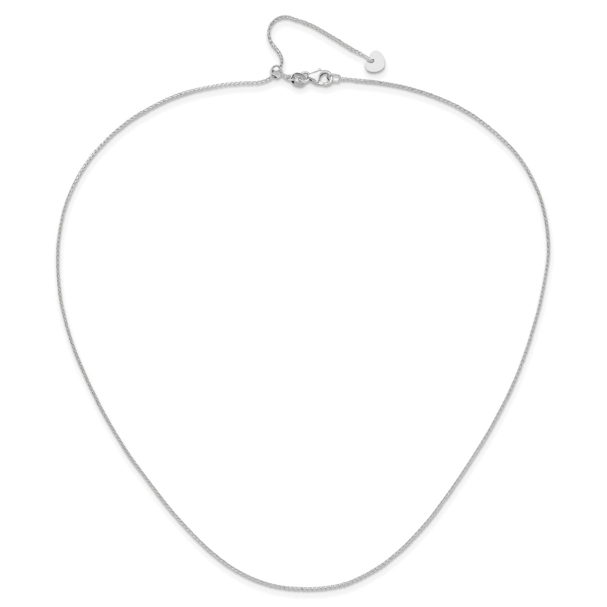 14K White Gold 1 mm Franco Chain Necklace, Polished alternate angle