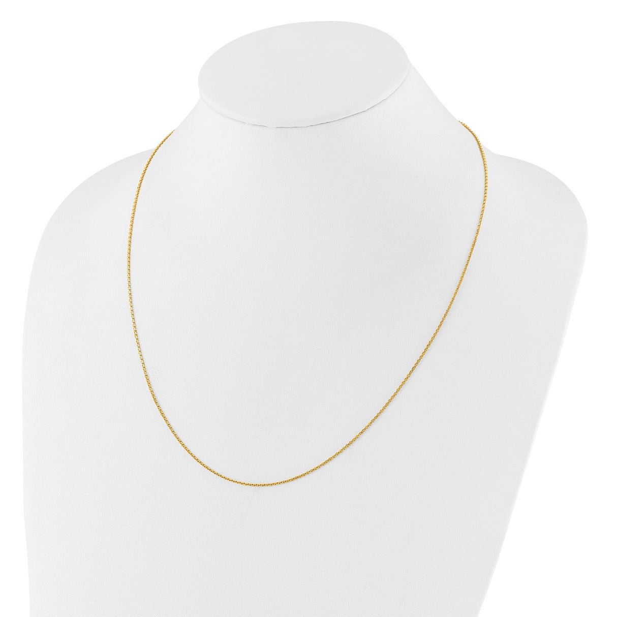 14K Yellow Gold 1.25 mm Polished Chain Necklace detail view