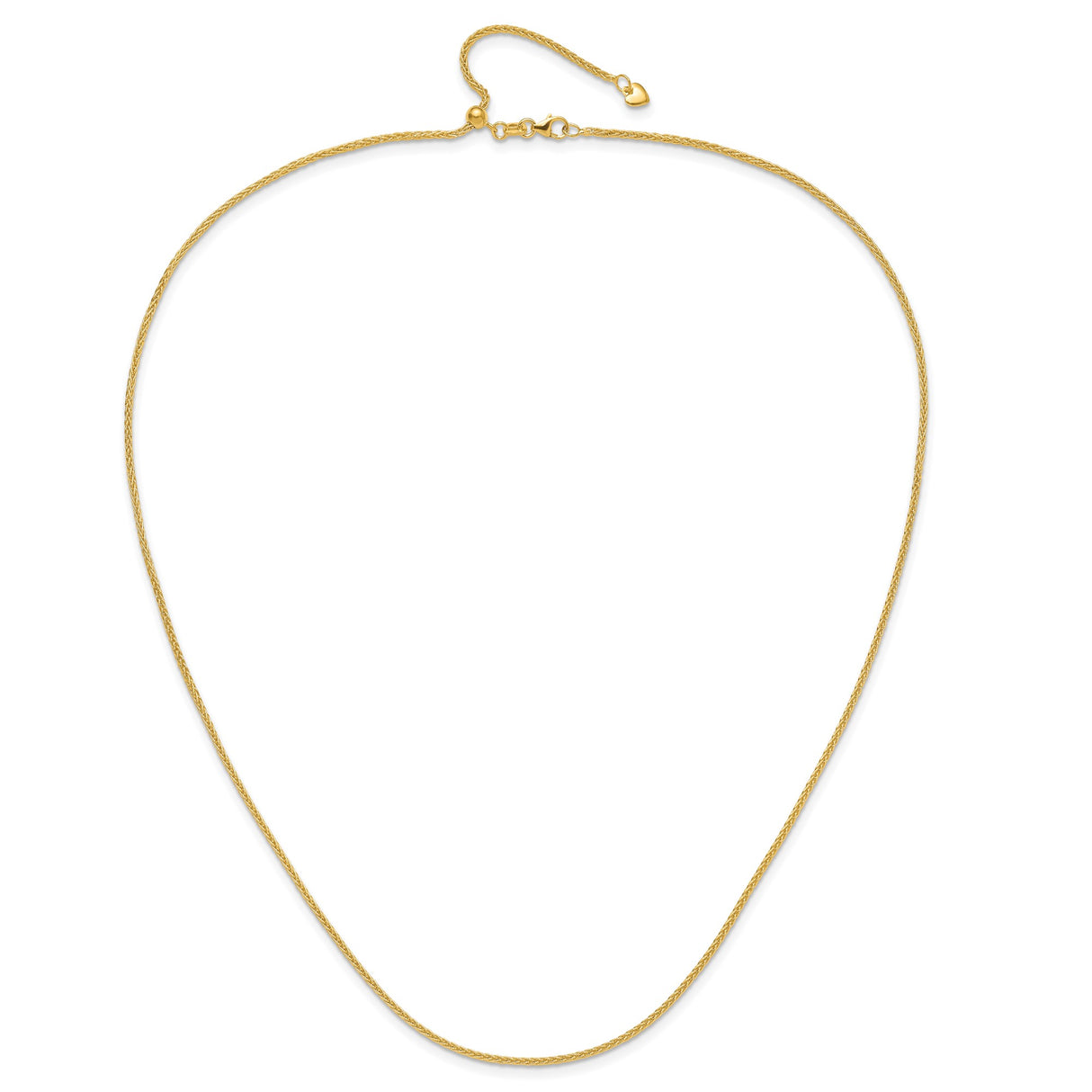 14K Yellow Gold 1.5 mm Polished Chain Necklace alternate angle