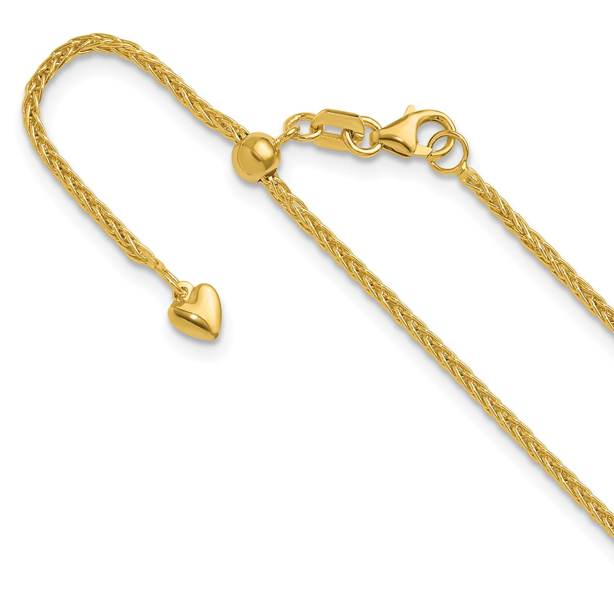 14K Yellow Gold 1.5 mm Polished Chain Necklace detail view