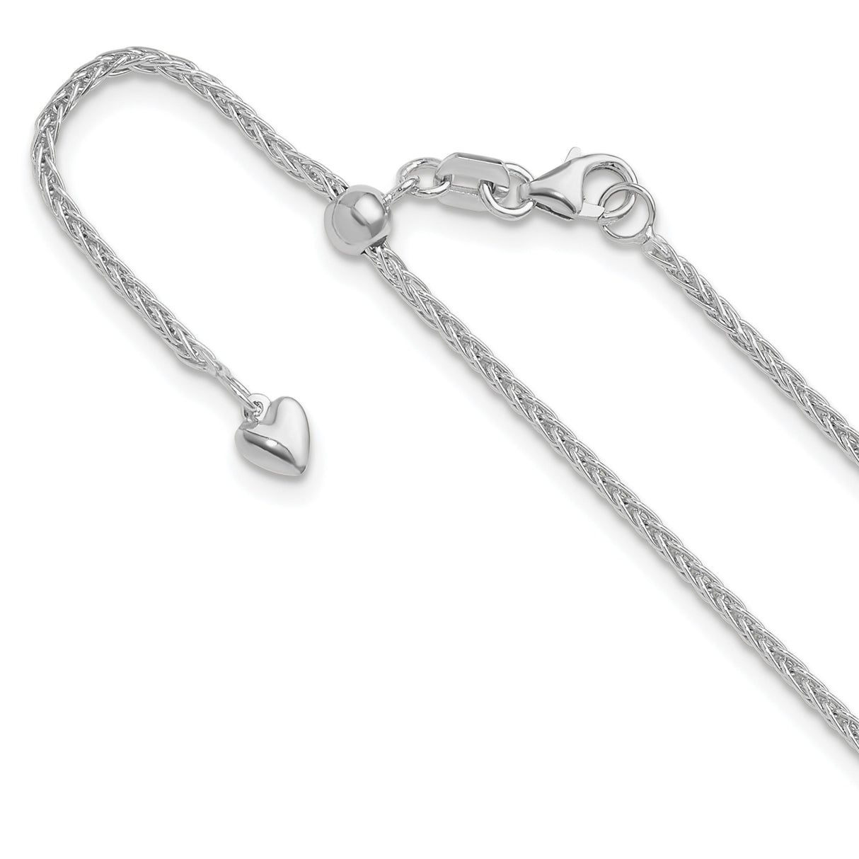 14K White Gold 1.5 mm Polished Chain Necklace detail view