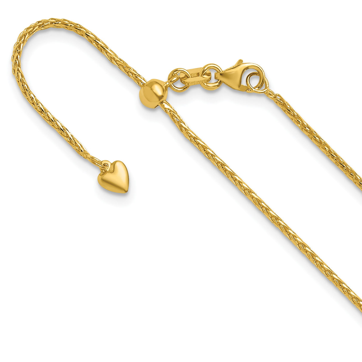 14K Yellow Gold 1.3 mm Polished Chain Necklace detail view