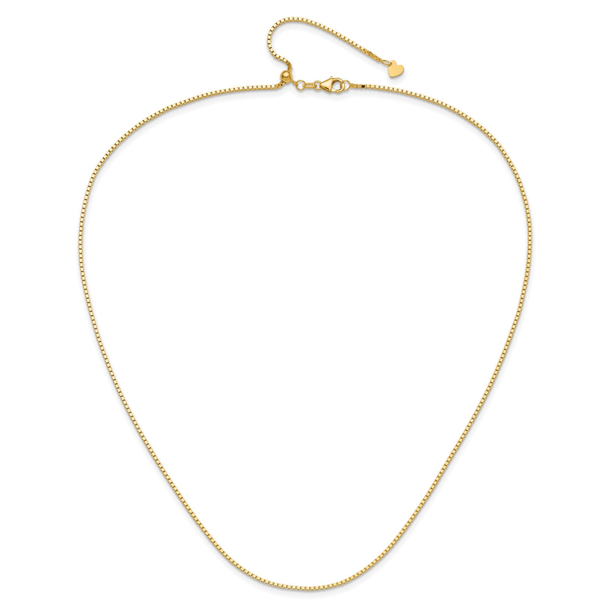 14K Yellow Gold 1.2 mm Box Chain Necklace, Polished alternate angle
