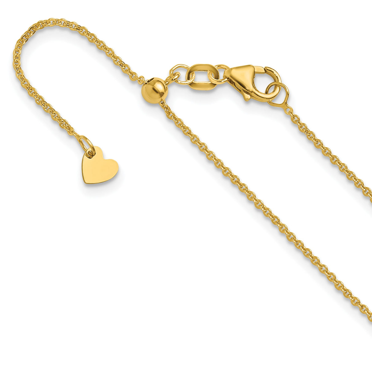 14K Yellow Gold 1.25 mm Polished Chain Necklace detail view